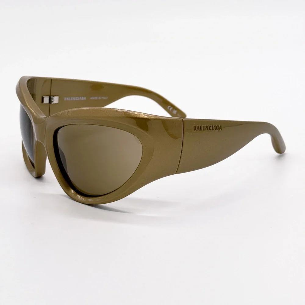 NEW BALENCIAGA BB0228S 004 GOLD OVERSIZED SUNGLASSES BALENCIAGA